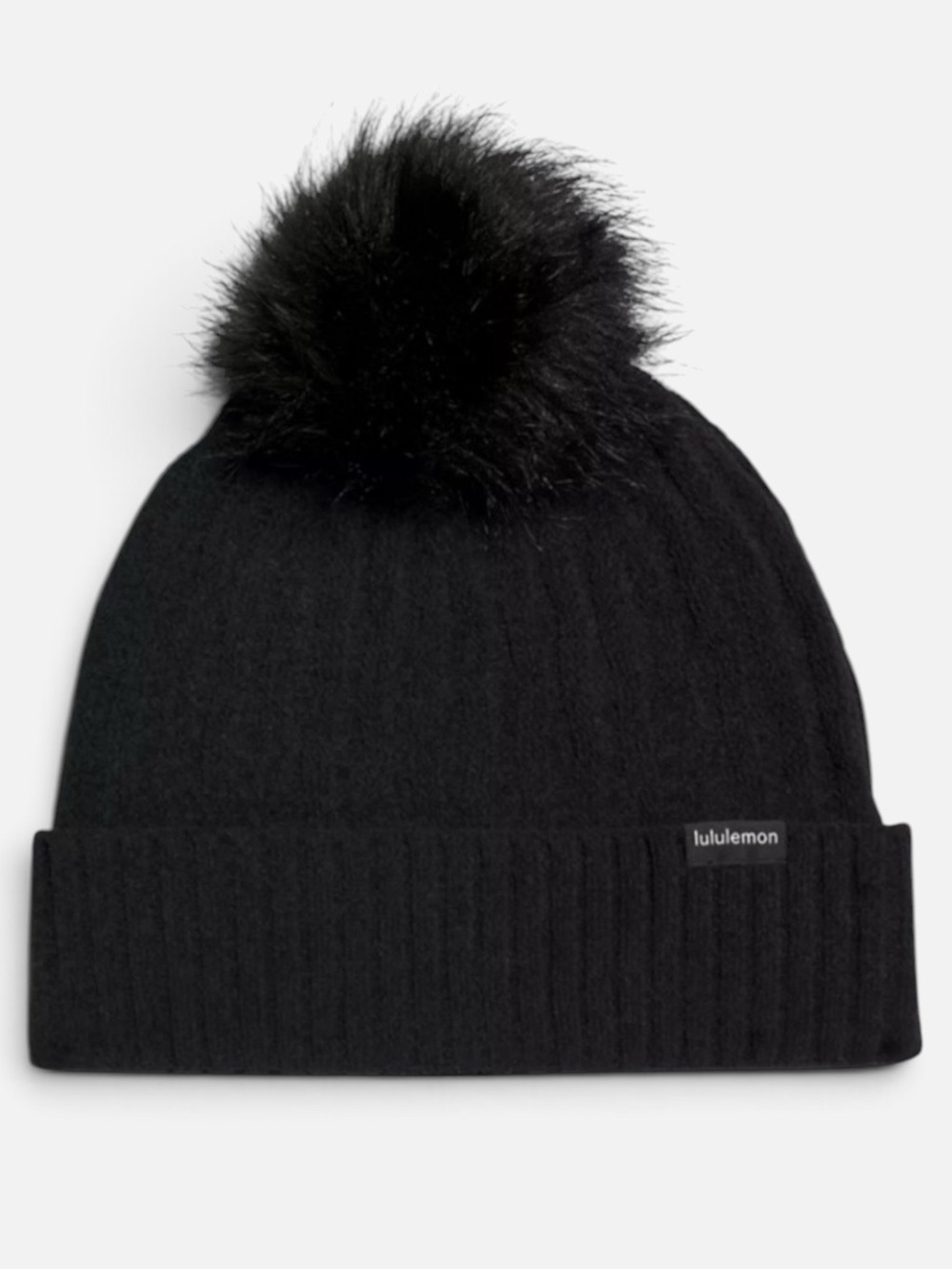 Lululemon Black Pompom Knit Beanie